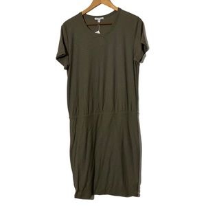 James Perse Green Draped Midi Dress